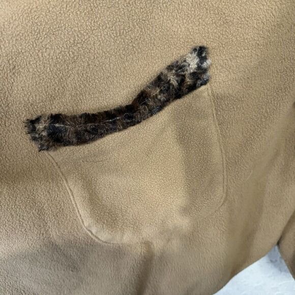 Le Moda Cape‎ Woman One Size Brown Front Zip Faux Fur Trim Collar - Picture 6 of 9